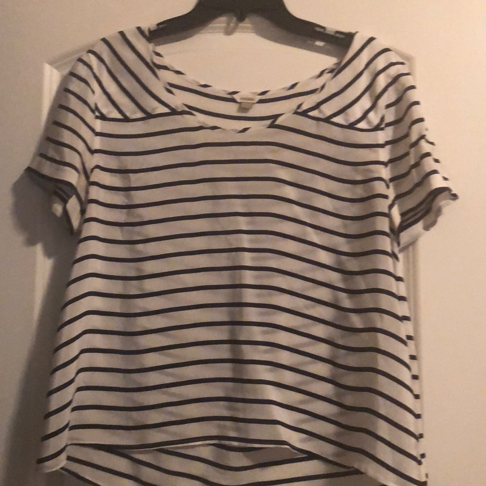 Fossil black and white stripped shirt small